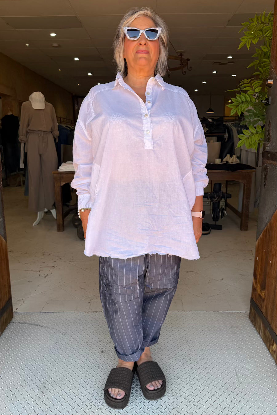 HENLEY SHIRT - WHITE