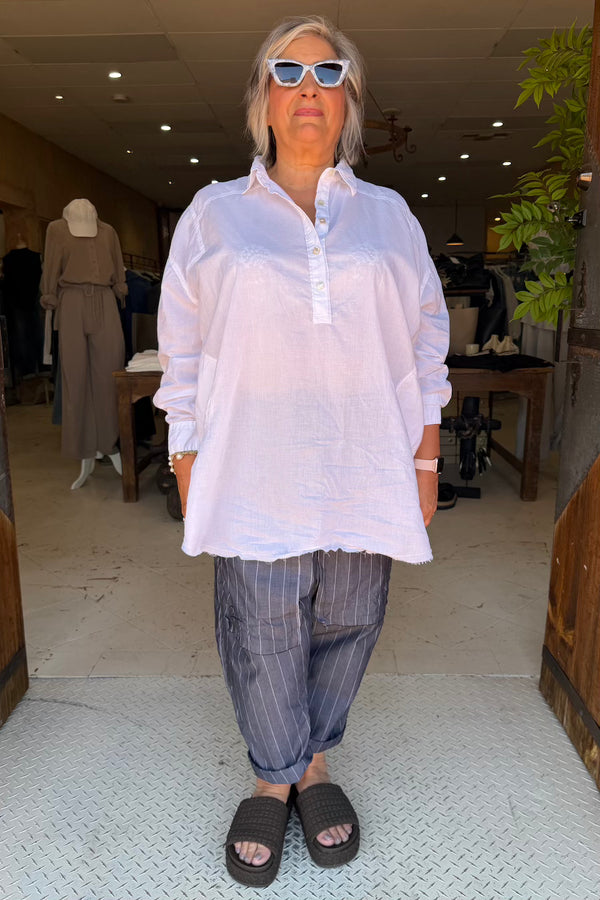 HENLEY SHIRT - WHITE