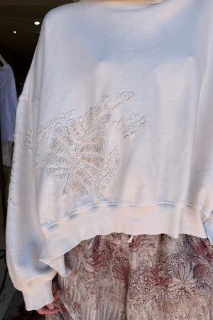 CROP BODE EMBROIDERED CHENILLE - DARK ALABASTER