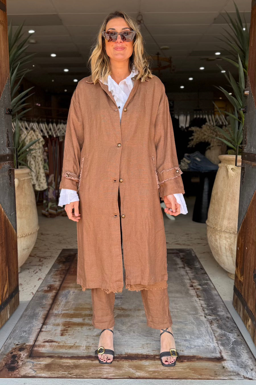 HOBO TRENCH LINEN - HAZELNUT