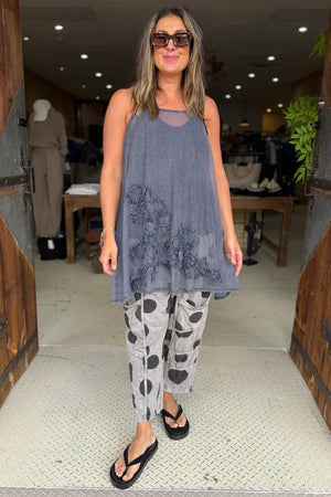 SHORT ANEMONE SLIP - GREY