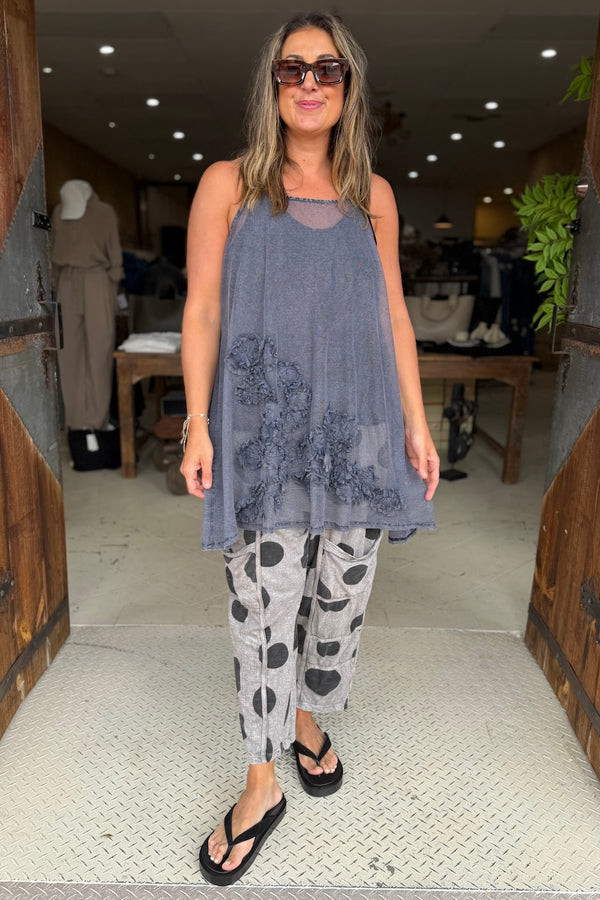 SHORT ANEMONE SLIP - GREY