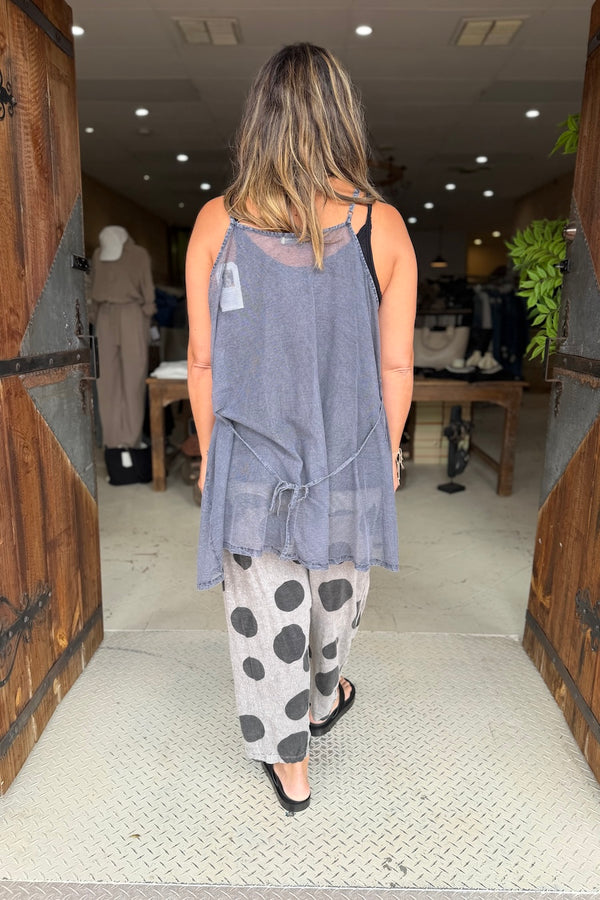 SHORT ANEMONE SLIP - GREY