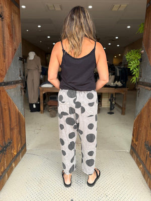 SEAMED JOGGERS - ASH POLKA DOTS