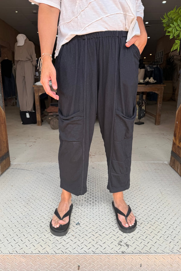 SEAMED JOGGERS - BLACK