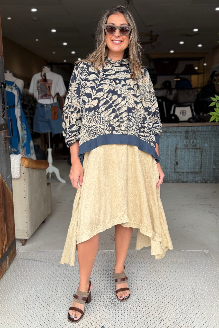 CROP BODE SWEATSHIRT - BLACK FERN