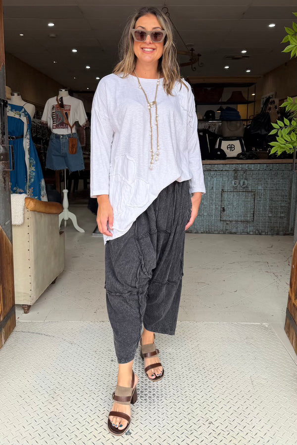 HAREM PANTS - FADED BLACK