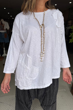 DAISY T-SHIRT LONG SLEEVE - WHITE