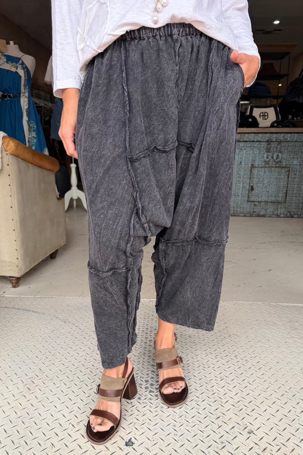 HAREM PANTS - FADED BLACK