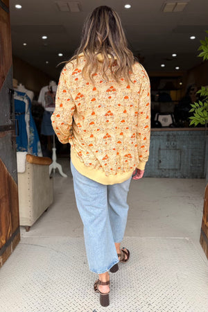 UTAH CARDIGAN - HUSK/POPPY SKETCH