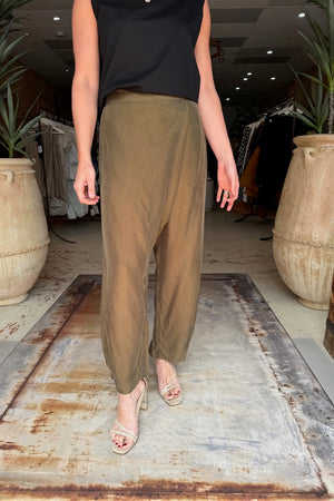 SUNA WRAP PANTS - SEPIA