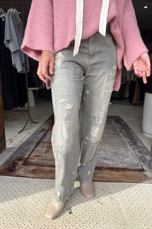 PEACE AND LOVE JEANS - MIDNIGHT RAILROAD STRIPE