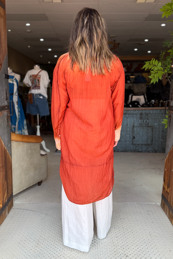 SILK COTTON COOL SHIRT - CINNAMON