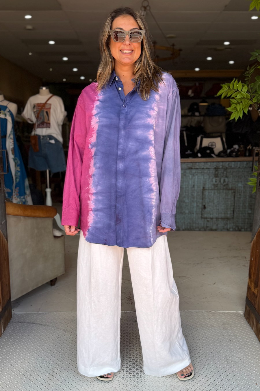 COOL LONG SLEEVE SHIRT - NAVY/LEAD/BERRY