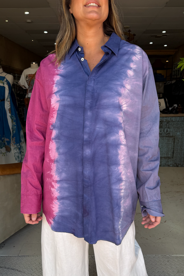 COOL LONG SLEEVE SHIRT - NAVY/LEAD/BERRY