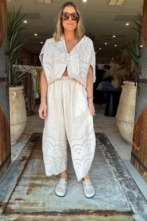 PEEK-A-BOO PANTS - ALABASTER