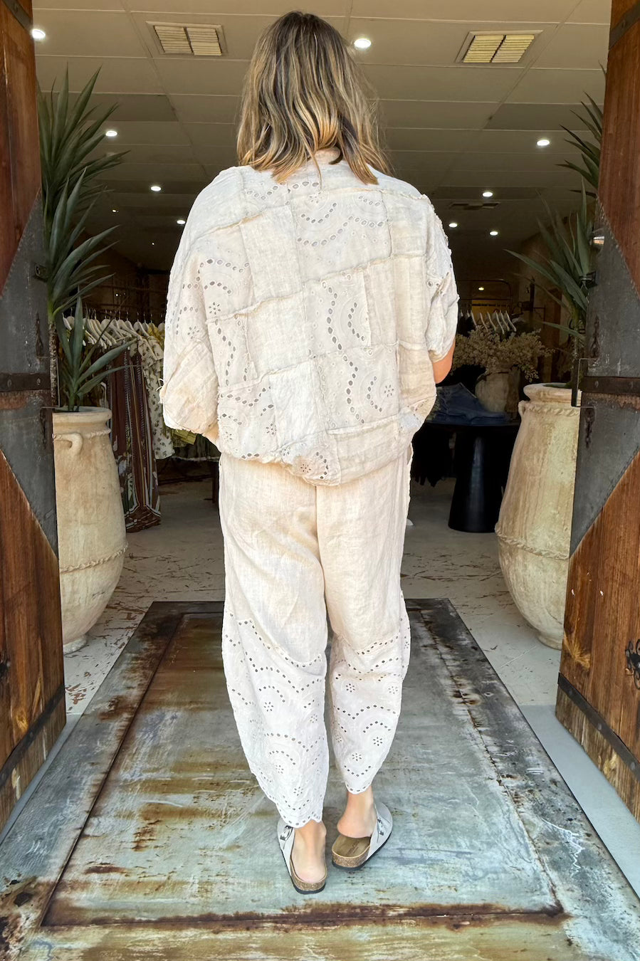 PEEK-A-BOO PANTS - ALABASTER