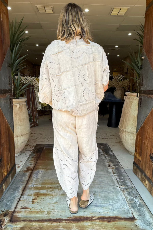 PEEK-A-BOO PANTS - ALABASTER