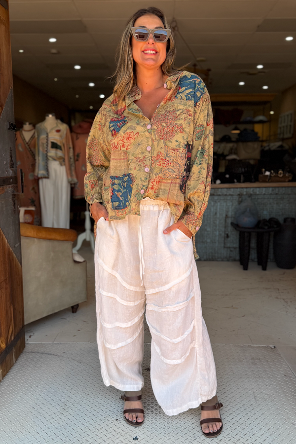 ENCHANTED FIELDS TOP - OLIVE