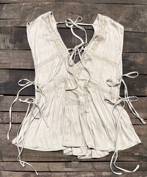 SOFT SPOKEN TOP - OATMEAL
