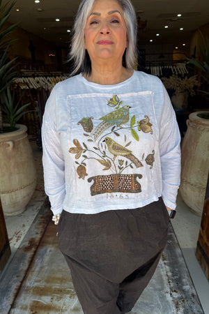 CROP 1865 T-SHIRT LONG SLEEVE - WHITE