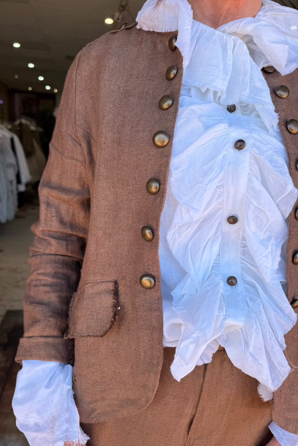 MILITIA JACKET LINEN - HAZELNUT