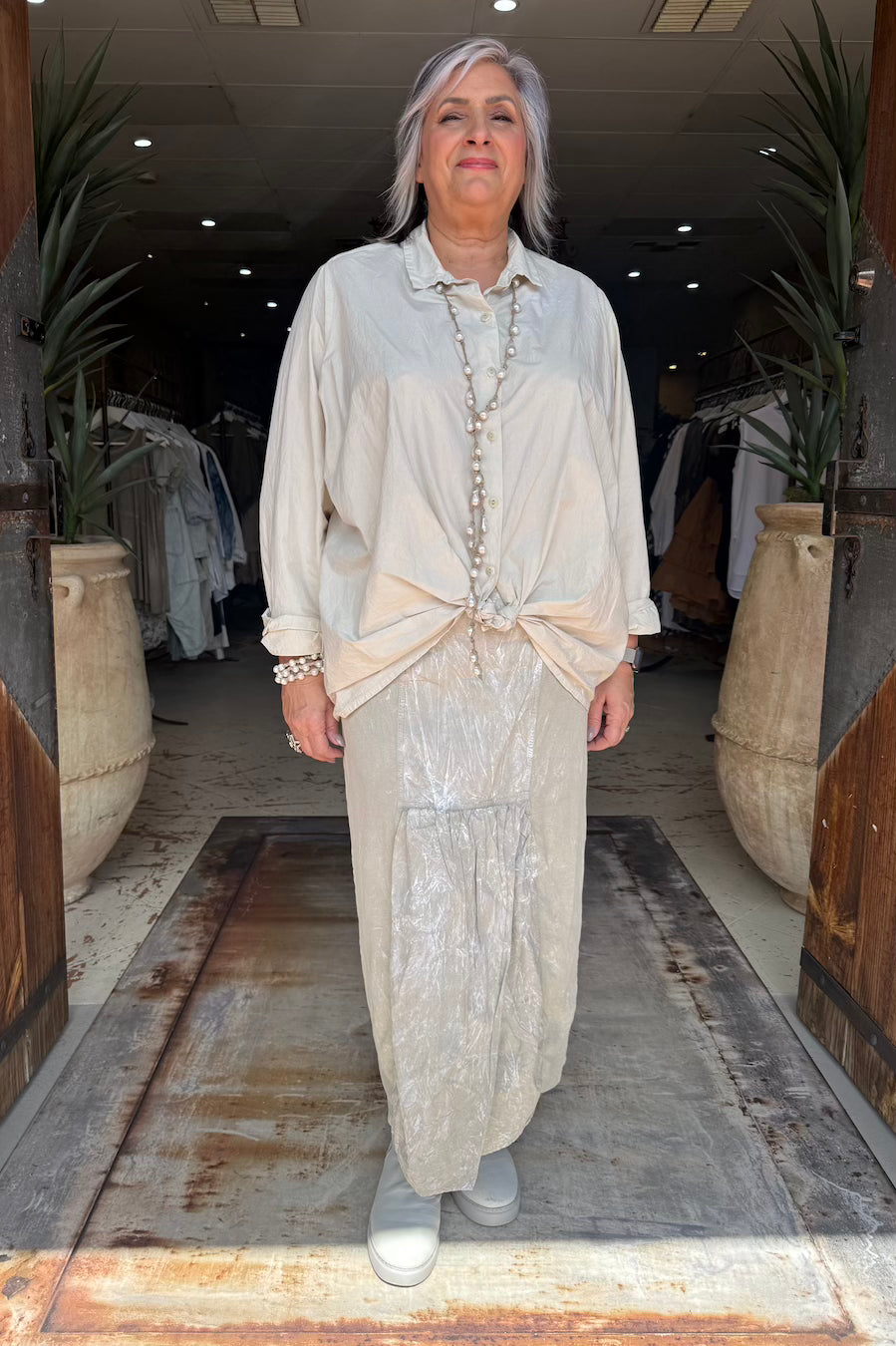 SKIRT LINEN FOG