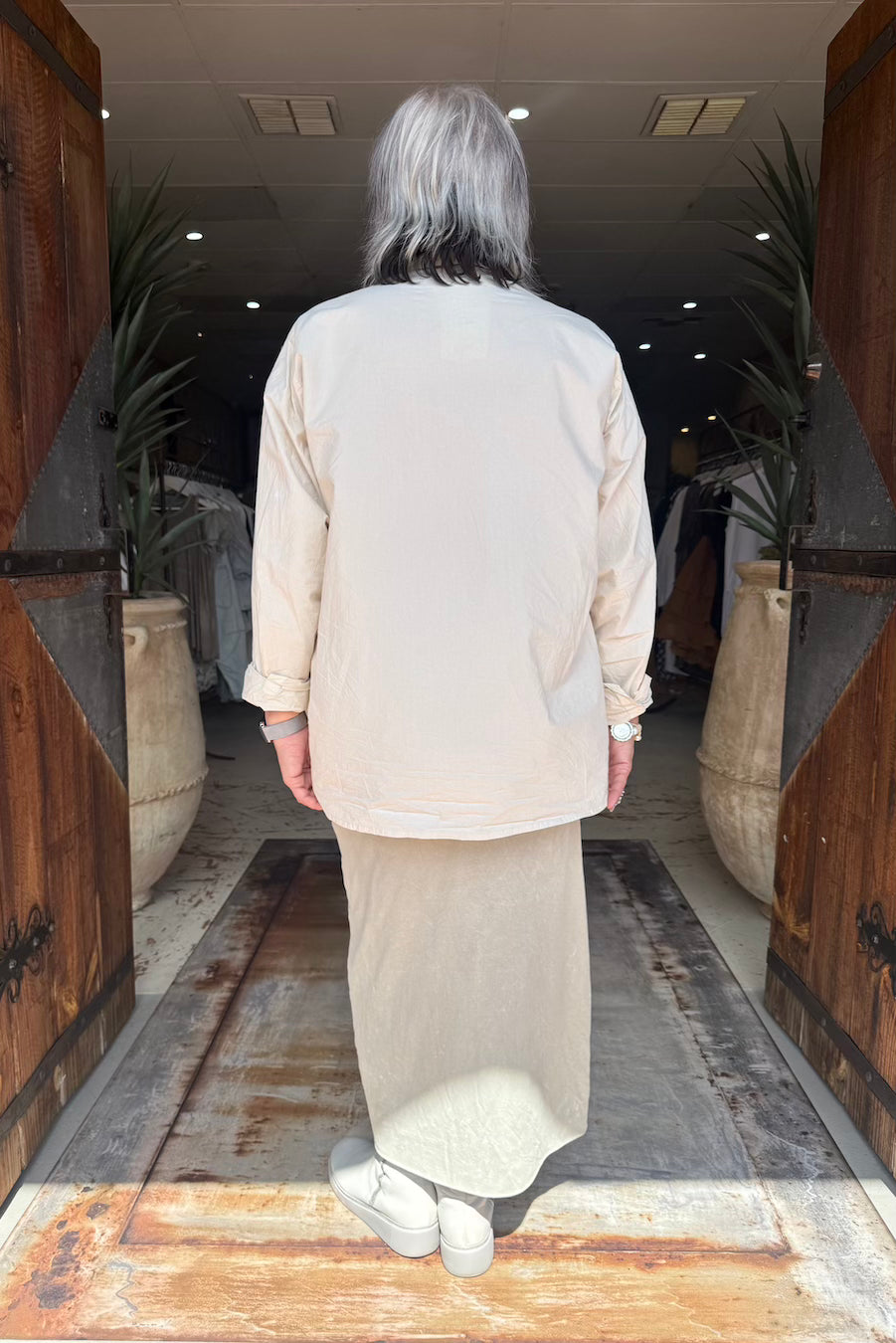 SKIRT LINEN FOG