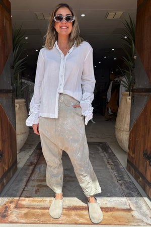 PANT DROP LINEN FOG