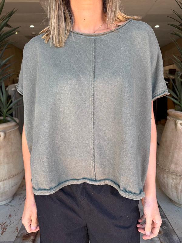 MASSEWEICH TOP - HANFSWEAT MIMOS (GREEN)