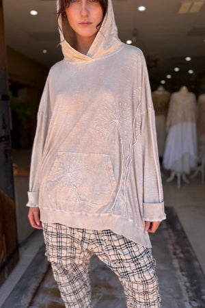 QUEEN ANNE'S LACE EMBROIDERED BODE SWEATSHIRT - OAT