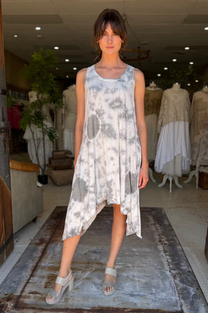 SHORT BALLET SLIP TIE DYED - GRAY CRUMPLE