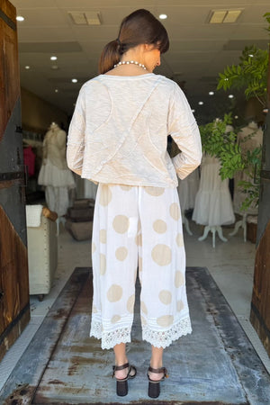 CROP CACTUS T-SHIRT LONG SLEEVE - OAT