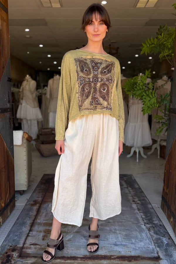 CROP TRAVERSE T-SHIRT LONG SLEEVE - GOLDENROD