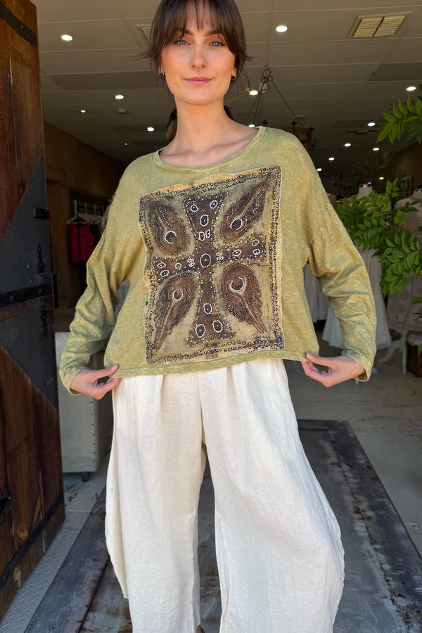 CROP TRAVERSE T-SHIRT LONG SLEEVE - GOLDENROD