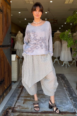 CROP ANEMONE T-SHIRT LONG SLEEVE - NICKEL