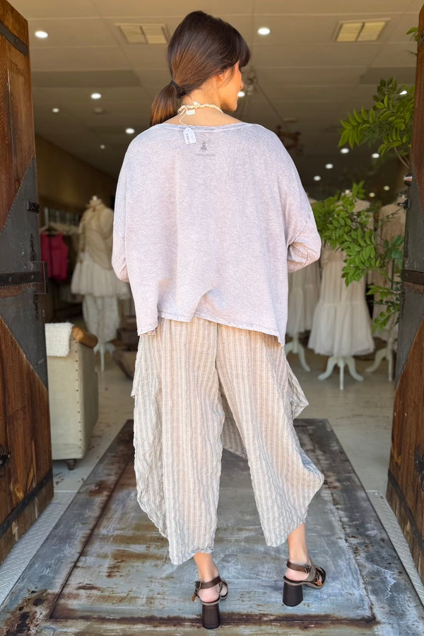 CROP ANEMONE T-SHIRT LONG SLEEVE - NICKEL