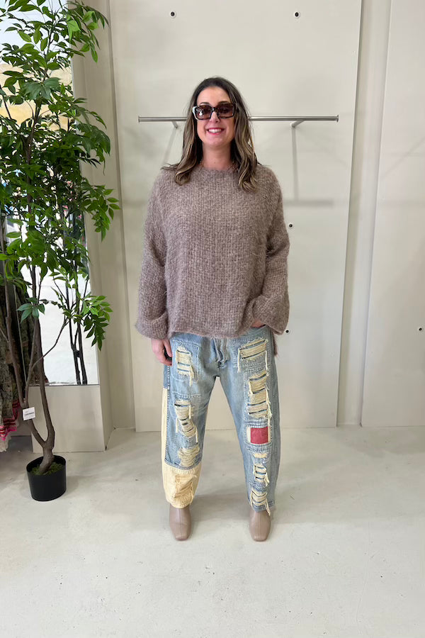 HAND LOOM TWO TONE SWEATER