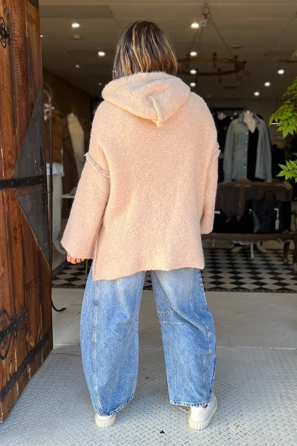 AMANO COLAB ALPACA HOODIE WITH DRAWSTRING - OATMEAL