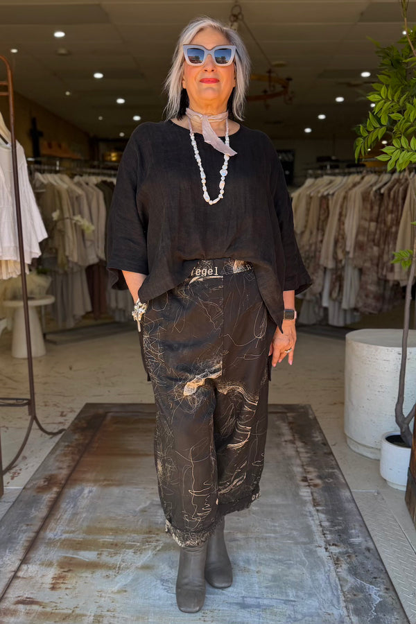 MADDY TUNIC - BLACK STONE WASHED