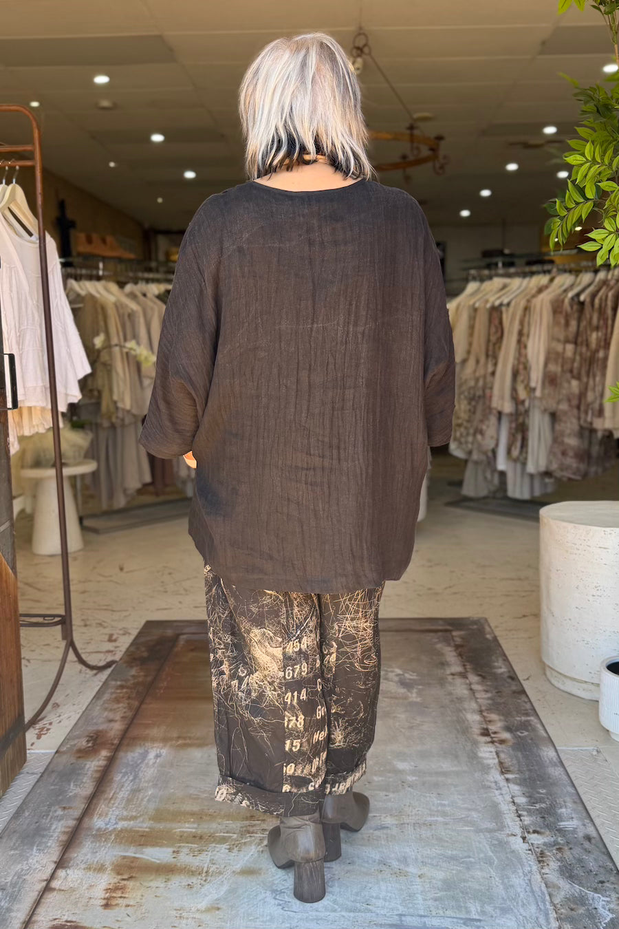 MADDY TUNIC - BLACK STONE WASHED
