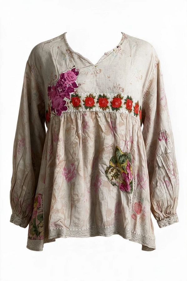 WEATHERED WILDFLOWER TOP - ROSES