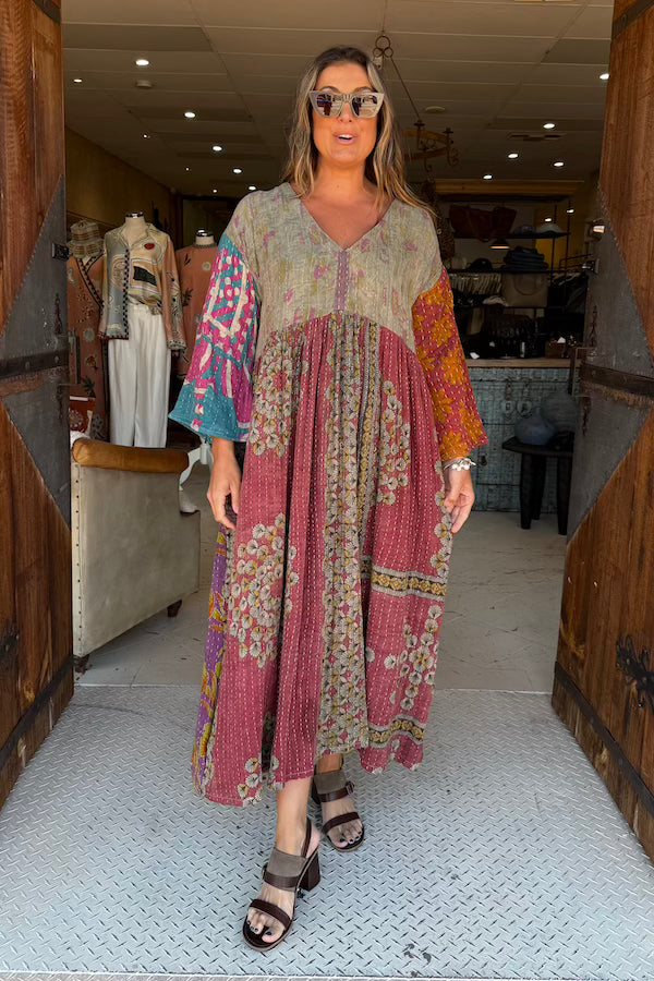 KANTHA SUNRISE DRESS - COLOUR COMBO 3