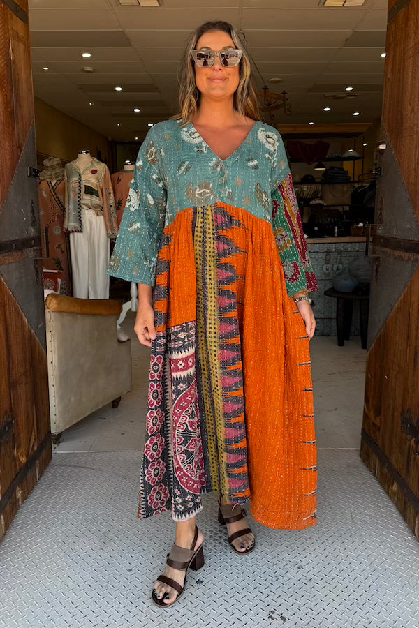 KANTHA SUNRISE DRESS - COLOUR COMBO 4