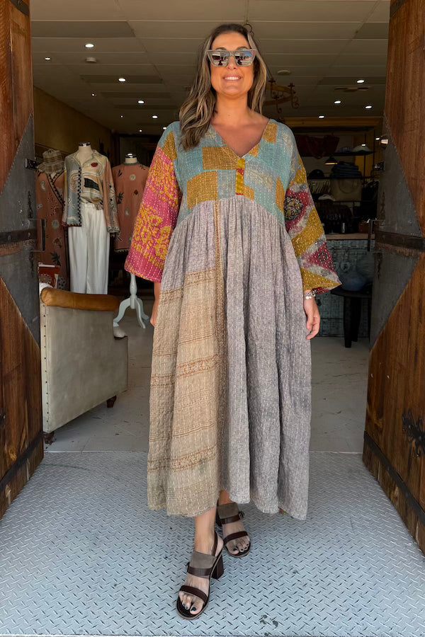KANTHA SUNRISE DRESS - COLOUR COMBO 5