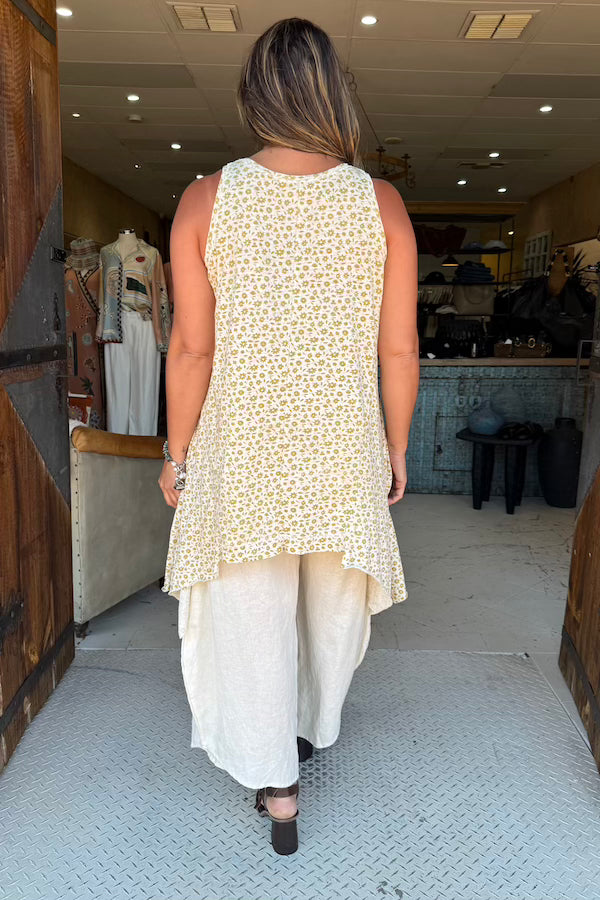 SHORT BALLET SLIP - WHEAT SMALL FLOWER