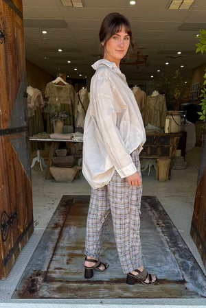 BARN PANTS - DOVE PLAID