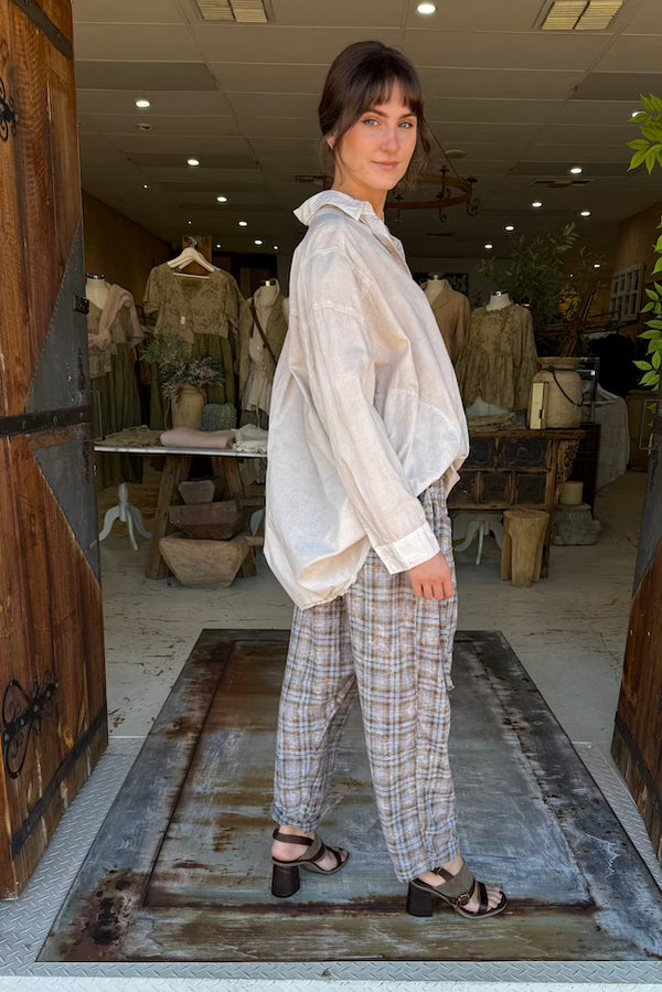 BARN PANTS - DOVE PLAID