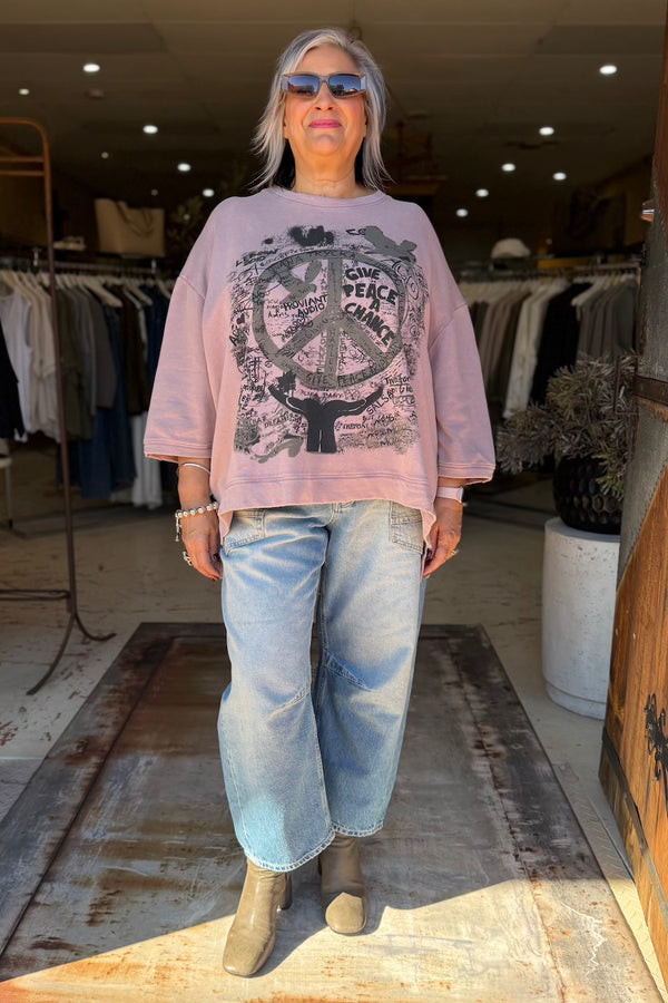 DANCE WITH THE MOON SWEATSHIRT - PEACE PLUM