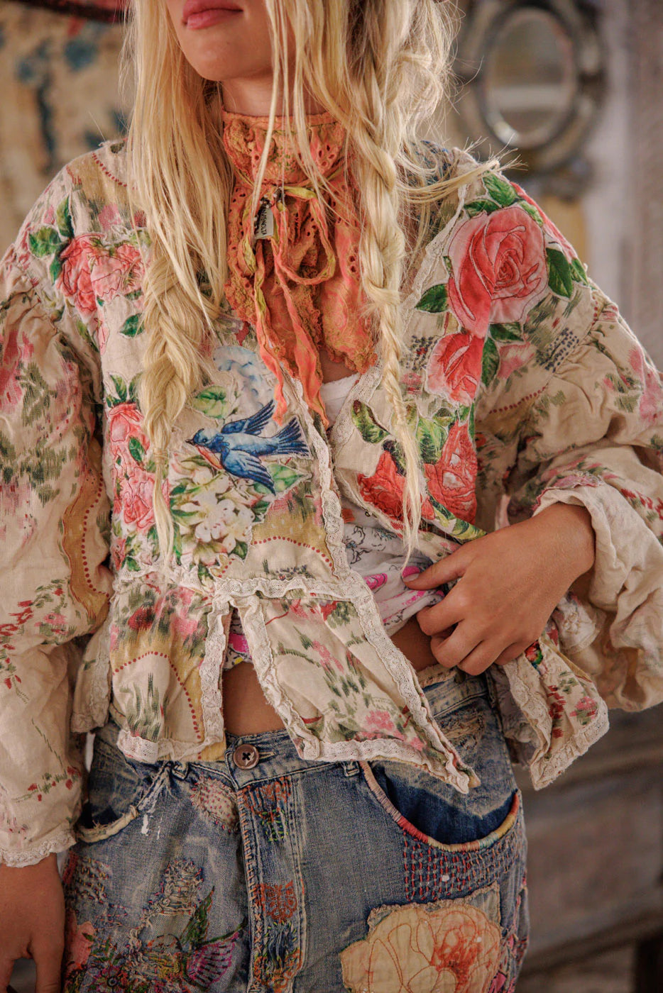FLORAL APPLIQUE MONIQUE JACKET - JACKET 662